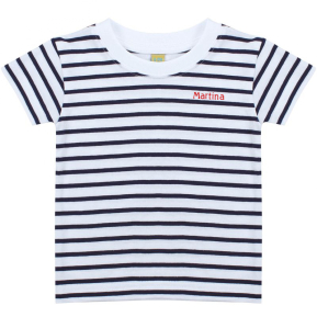 T-shirt Navy Style bambino con nome ricamato