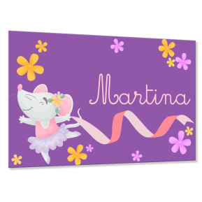 Targa porta cameretta personalizzata Topolina ballerina