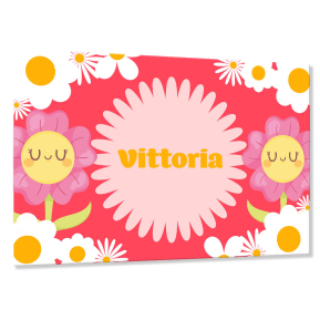 Targa porta cameretta personalizzata Fiorellini