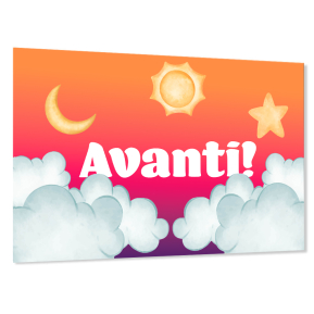 Targa porta cameretta personalizzata Nuvole