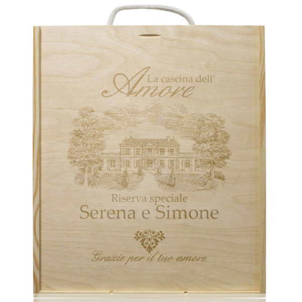 Cassetta vino amore 3 bottiglie