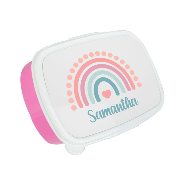 Portamerenda stampato colorato arcobaleno rosa
