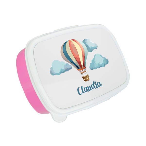Portamerenda stampato colorato mongolfiera bianco