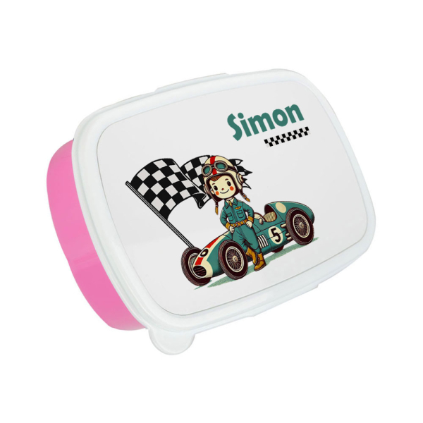 Portamerenda stampato colorato pilota Formula 1 rosa