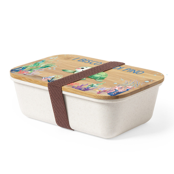 Scatola per merenda personalizzata con decorazione acquatica