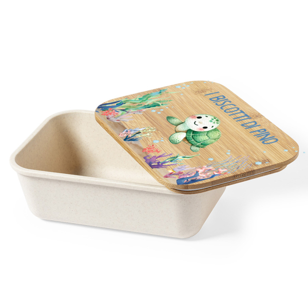 Scatola per merenda personalizzata con decorazione acquatica
