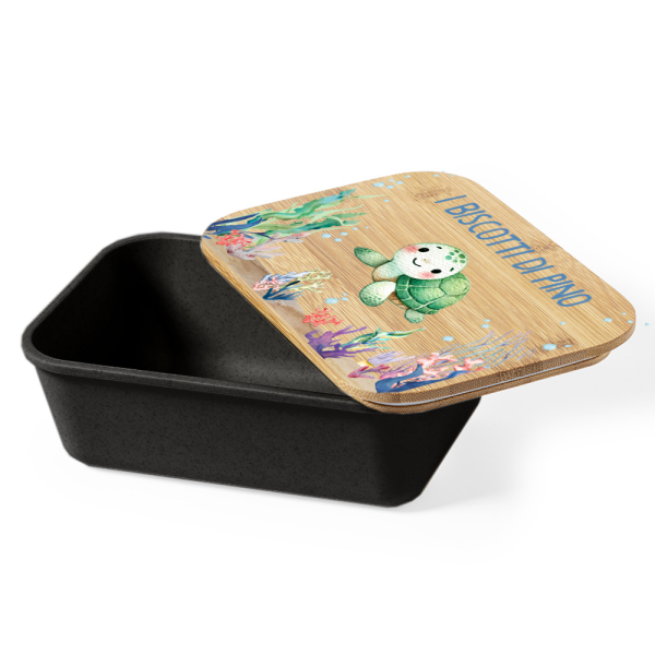 Scatola per merenda personalizzata con decorazione acquatica