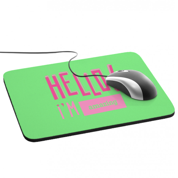 Tappetino mouse Hello personalizzato colorato