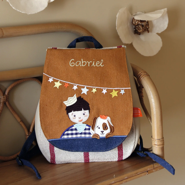 Zaino personalizzato con bambino e cane