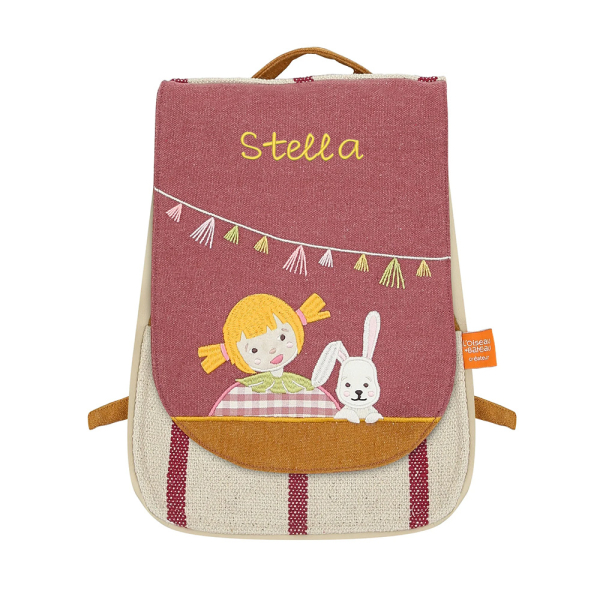 Zaino personalizzato con bambino e coniglio