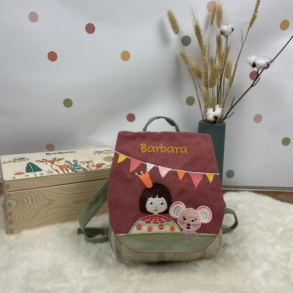 Zaino personalizzato con bambino e topo
