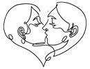 One line Lesbica