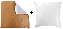 Federa bianca / moka e cuscino