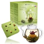 Teiera + 6 fiori di tè verde