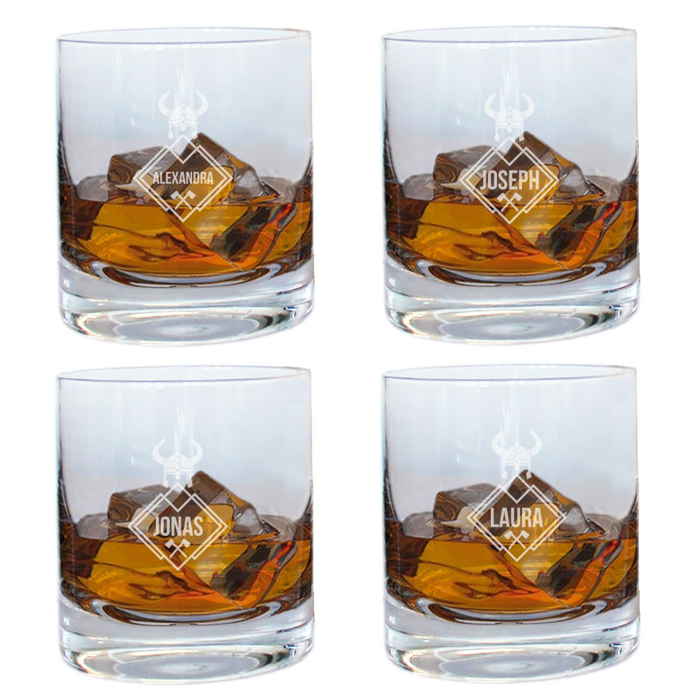 Confezione da quattro bicchieri whisky personalizzati