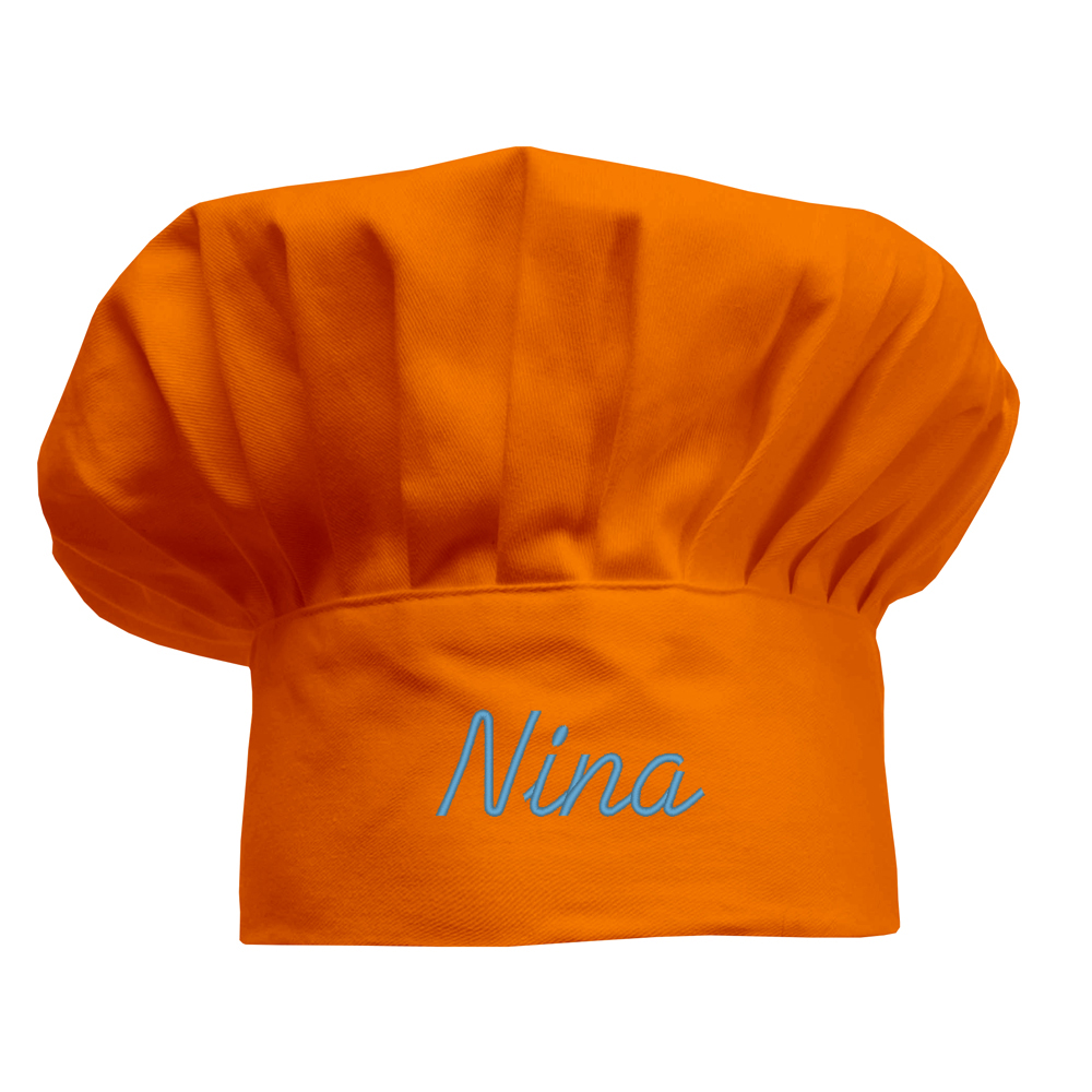 Cappello da chef per bambini personalizzato arancione