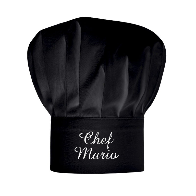 Cappello da chef nero personalizzato