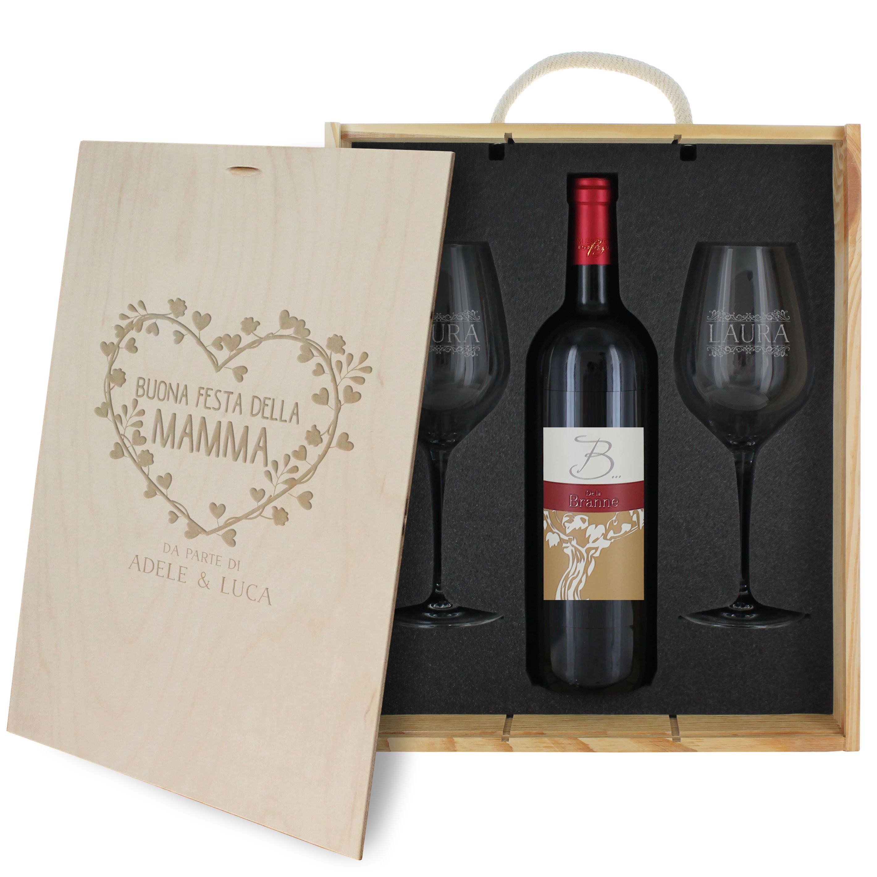 Calice Mamma Personalizzabile Calice da Vino Festa della Mamma Regalo Mamma 50 cl 