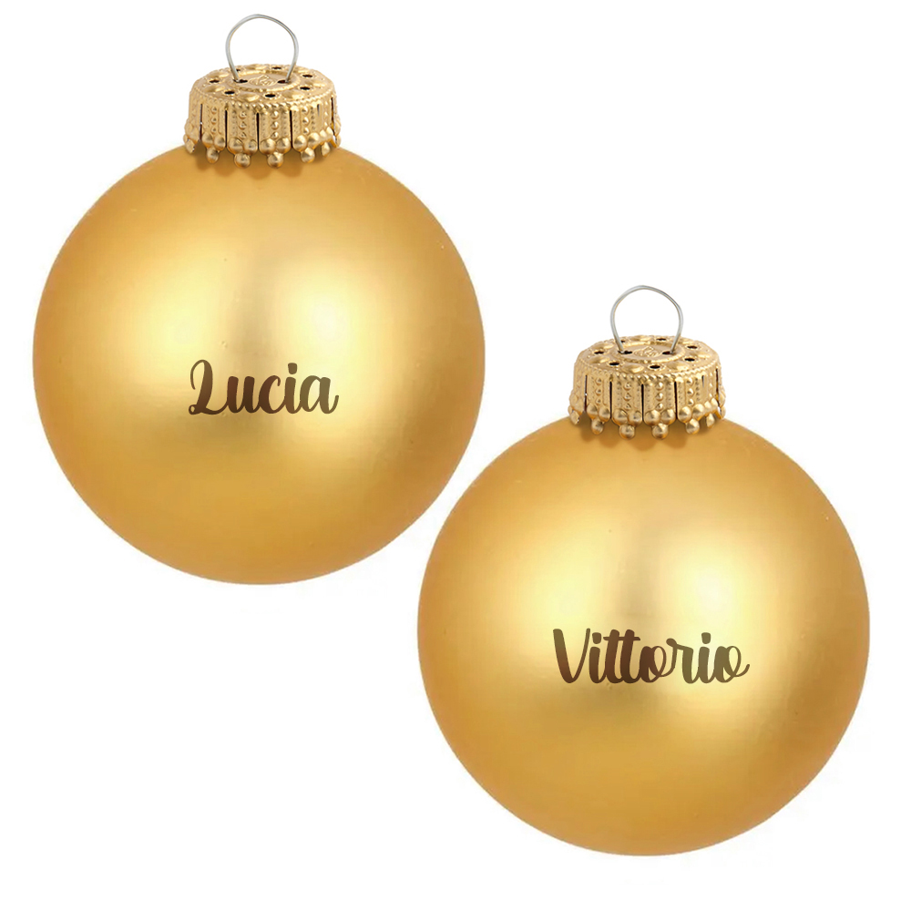 Palline di Natale in vetro dorate personalizzate